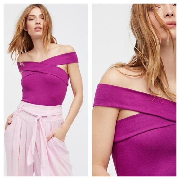 NEW Free People Intimately Hold Me Cami Crossover Off The Shoulder Black Size S - Picture 2 of 8